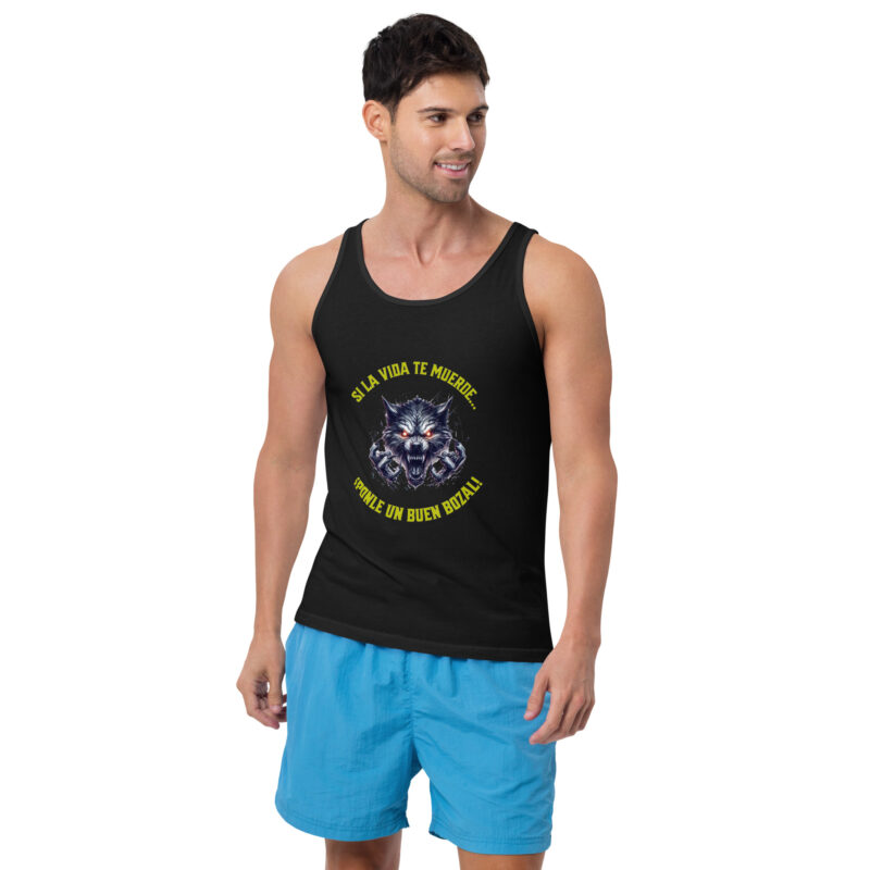 Camiseta sin mangas: “Si la vida te muerde… ¡Ponle un buen bozal!" - Imagen 2