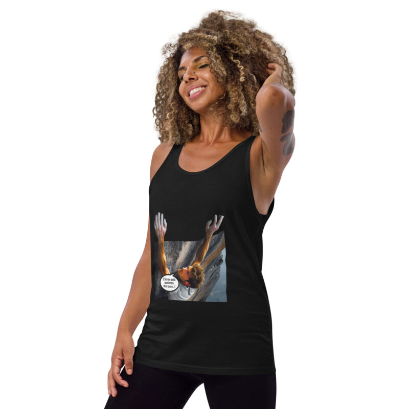 Camiseta sin mangas, para mujer: “Salvándole la vida a un escalador”