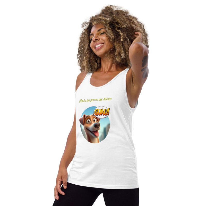 Camiseta sin mangas, para mujer: “Hasta los perros me dicen Guau” - Imagen 4