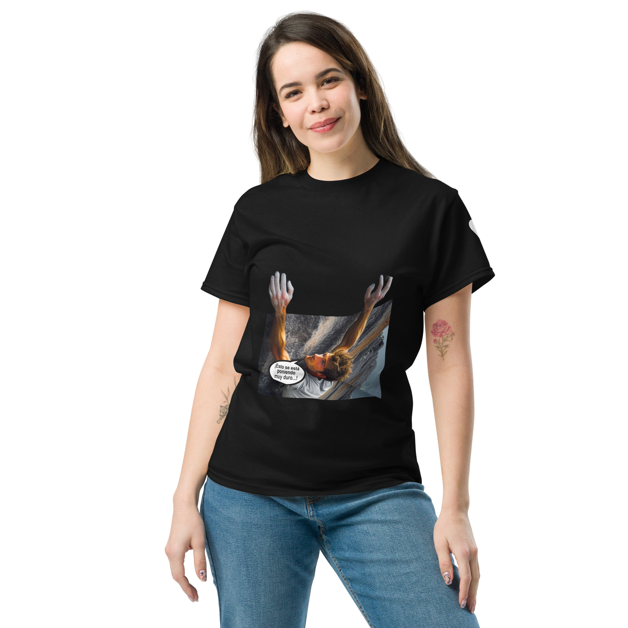 Camiseta de manga corta, para mujer: “Salvándole la vida a un escalador”