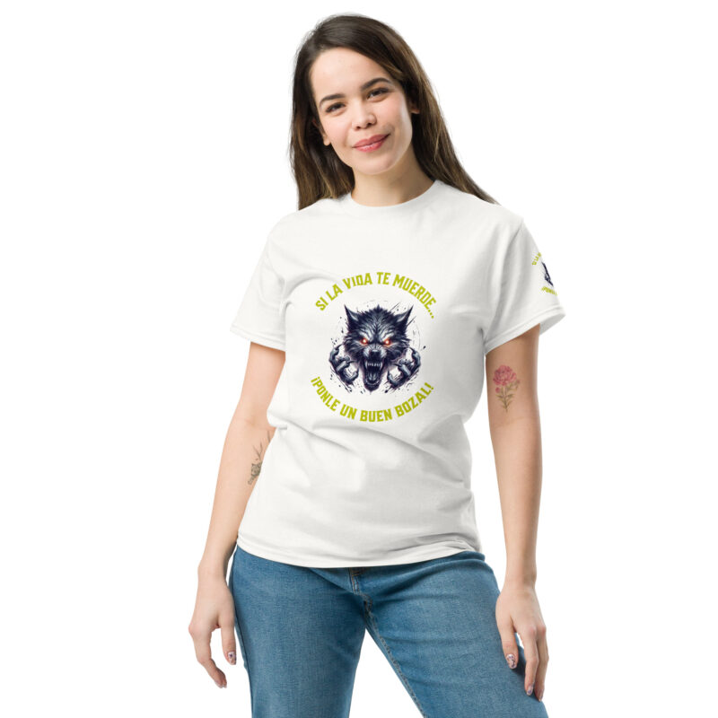 Camiseta de manga corta: “Si la vida te muerde… ¡Ponle un buen bozal!" - Imagen 9
