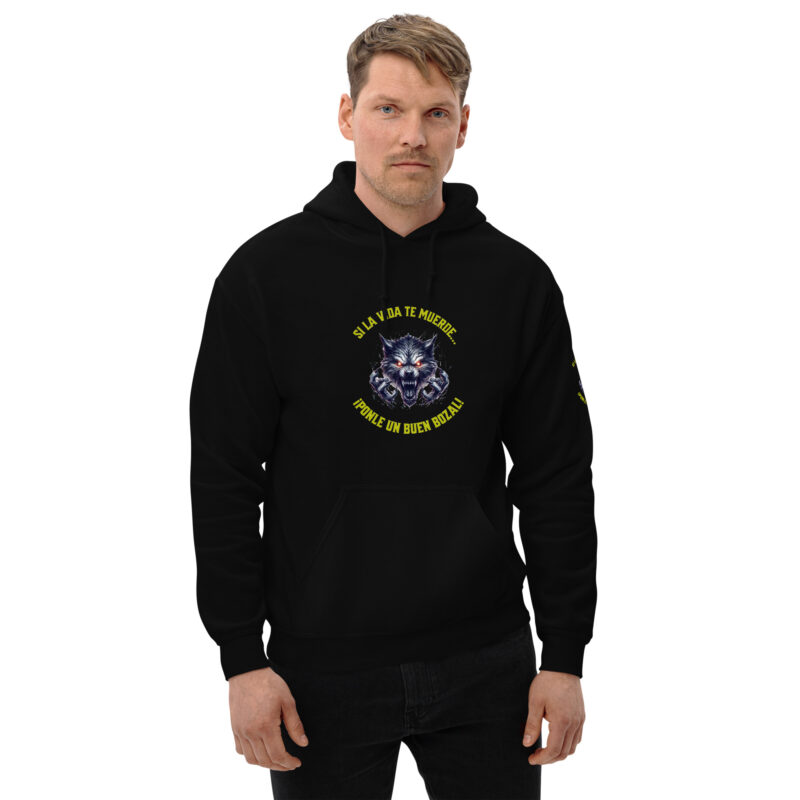 Sudadera con capucha: “Si la vida te muerde… ¡Ponle un buen bozal!” - Imagen 2