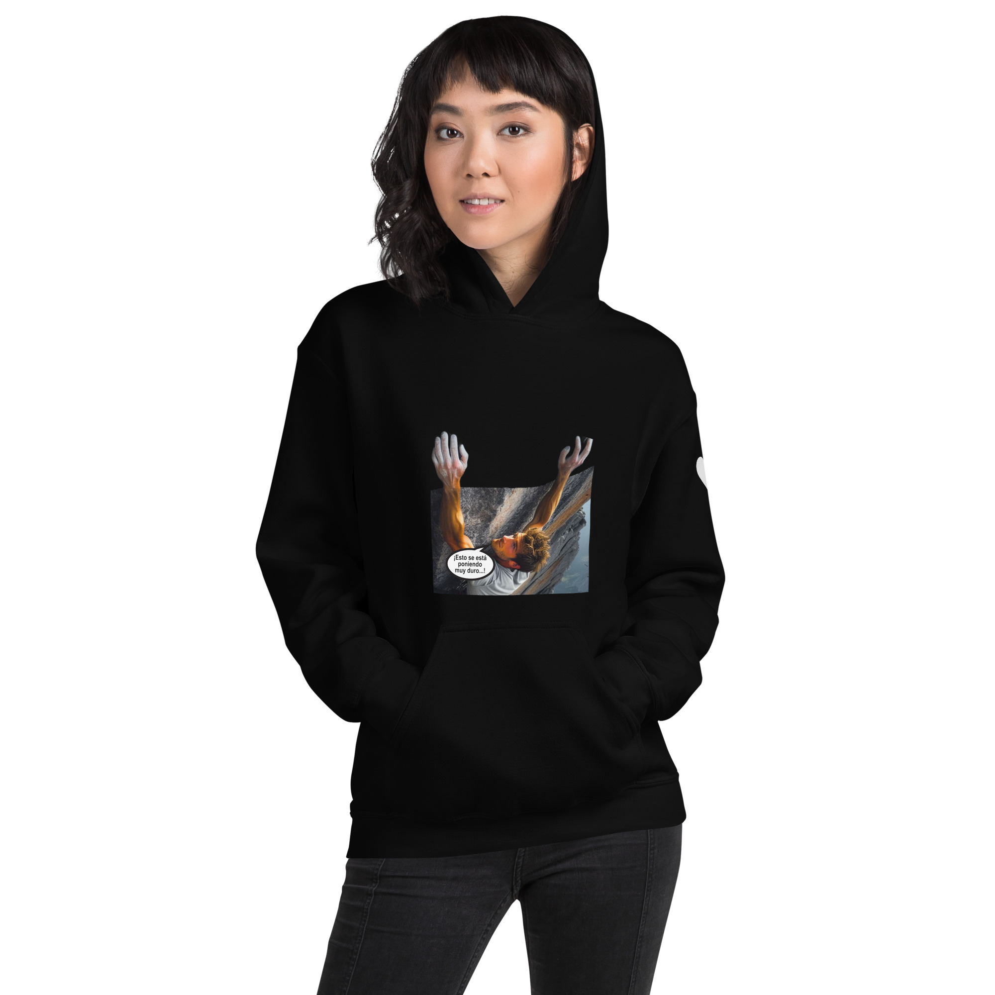 Sudadera con capucha, para mujer: “Salvándole la vida a un escalador”