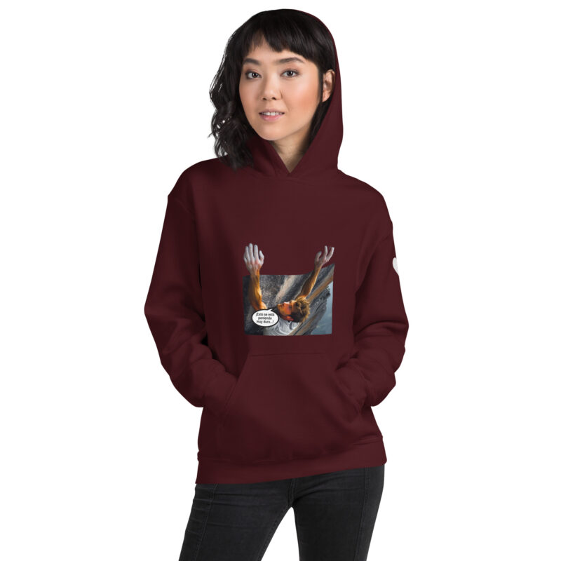 Sudadera con capucha, para mujer: “Salvándole la vida a un escalador” - Imagen 5